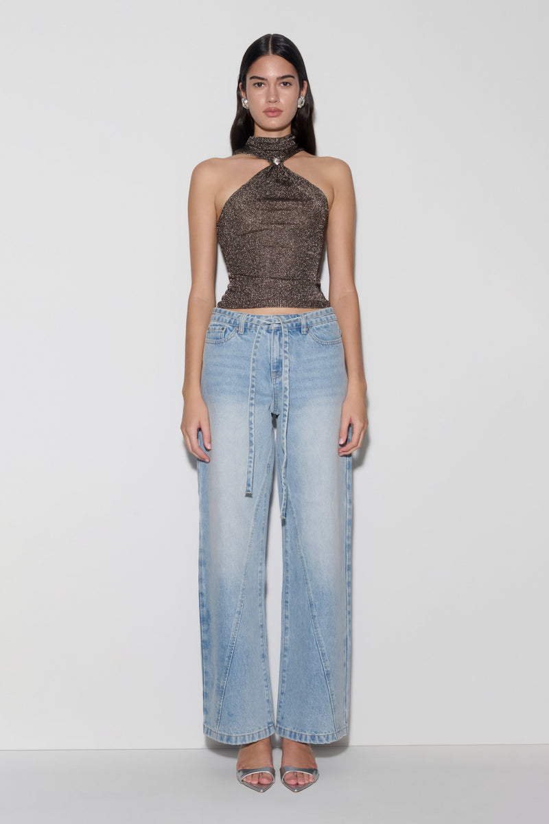 Top Lurex con Herrajes Nikki - Gris Acero