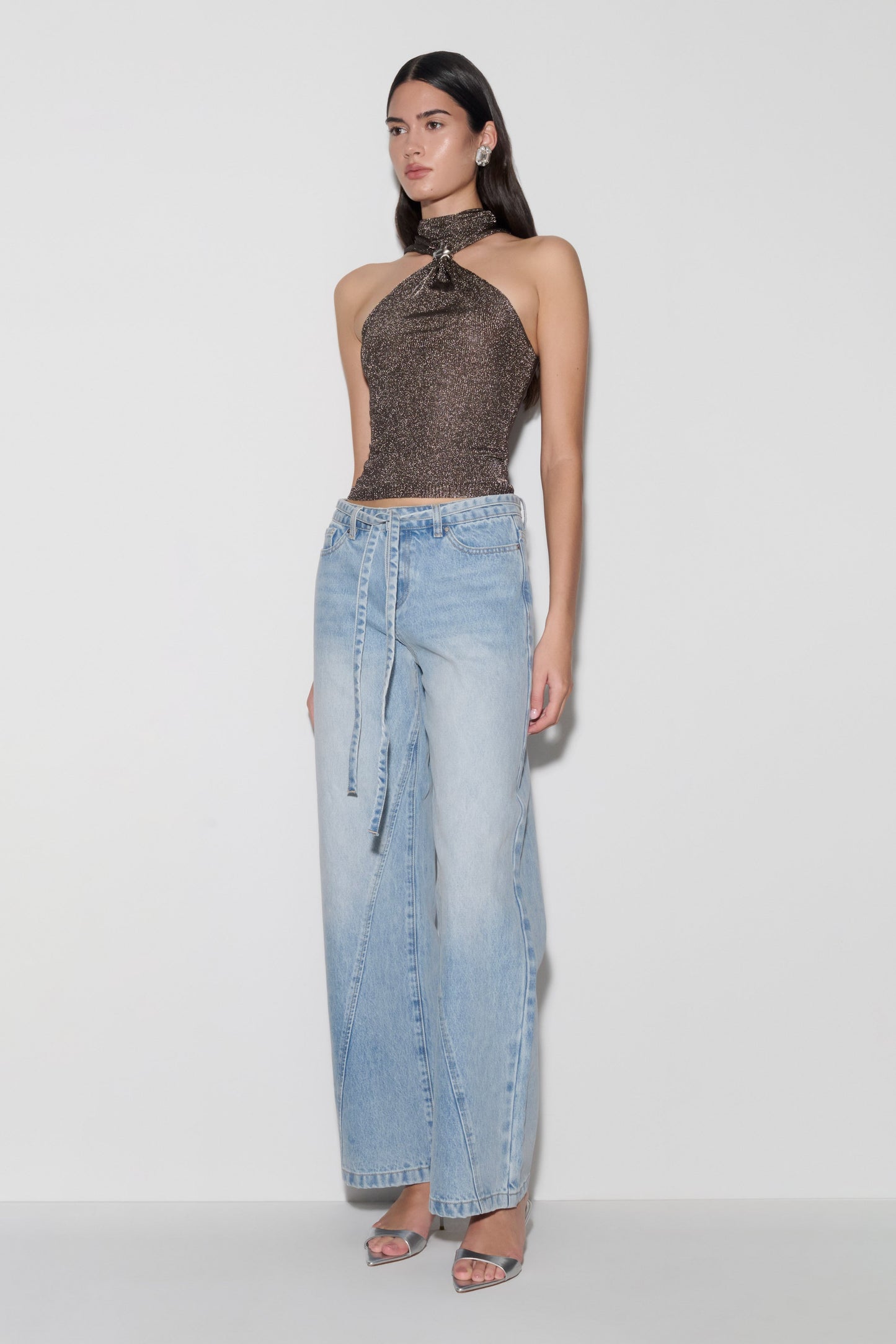 Top Lurex con Herrajes Nikki - Gris Acero