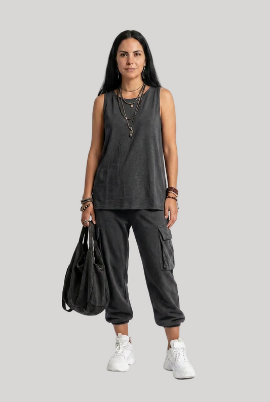 Conjunto casual de dos piezas para mujer de estilo vintage