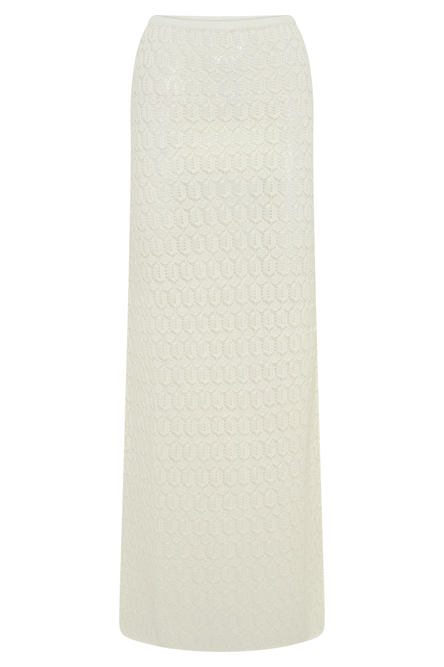 Falda Maxi de Crochet Tejida Courtney - Marfil