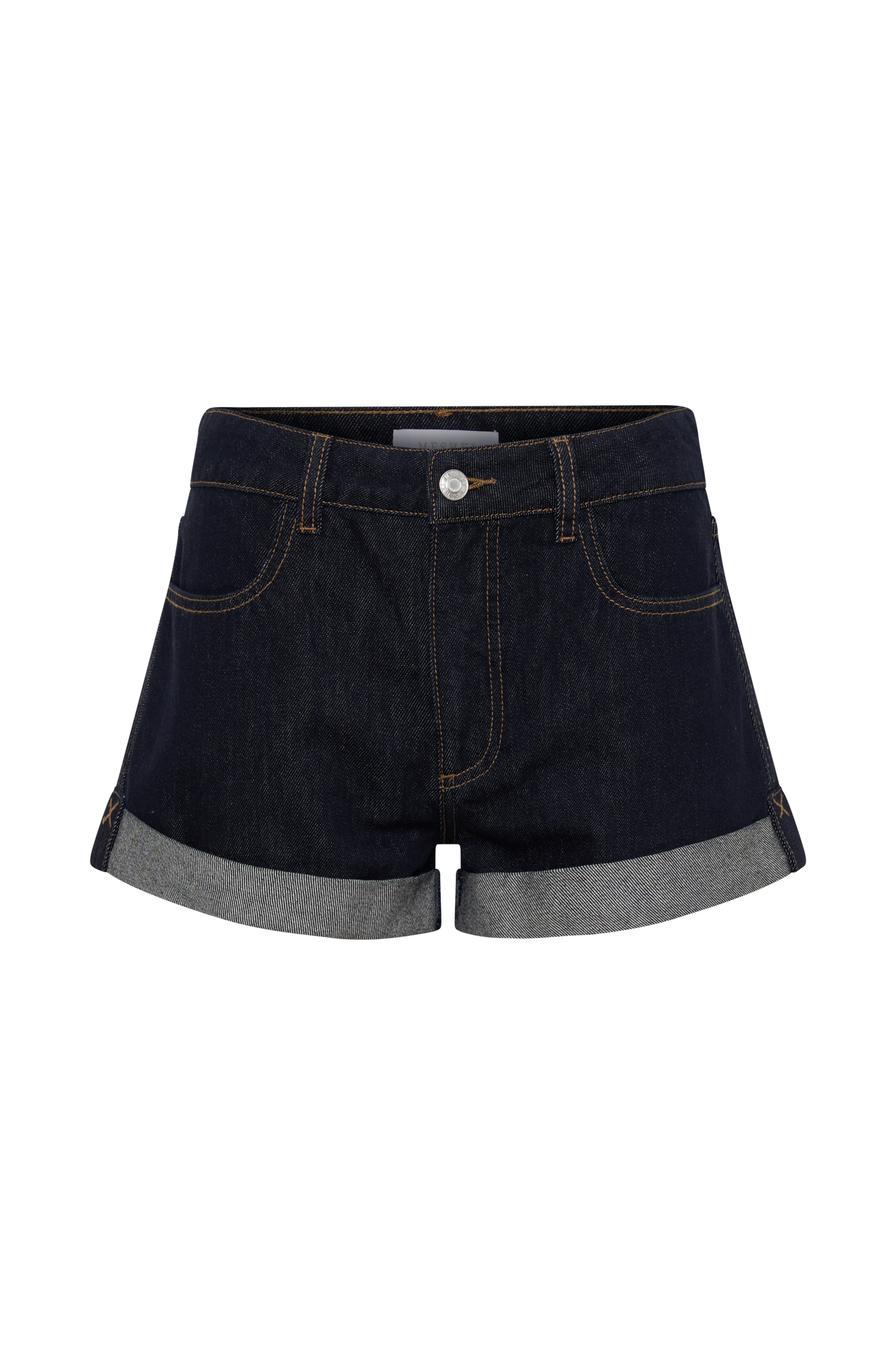 Shorts de Denim Dobladillo Enrollado Krissy - Índigo Azul Lavado