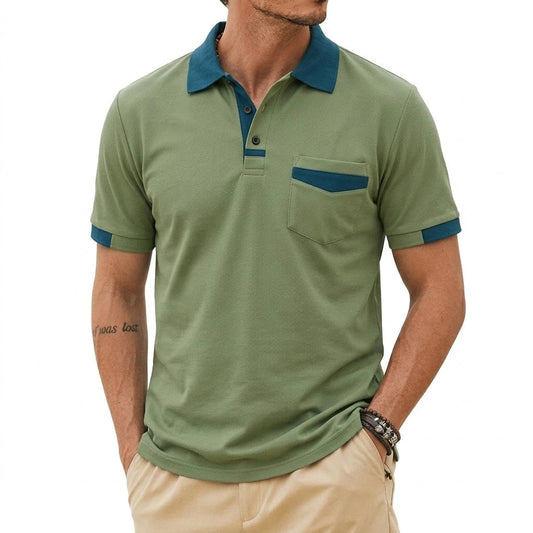 Marcel™ | Polo Hombre Elegante con Acabados Contrastados