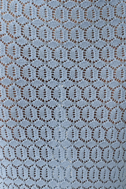 Falda Maxi de Crochet Tejida Courtney - Azul Pálido