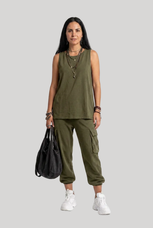 Conjunto casual de dos piezas para mujer de estilo vintage