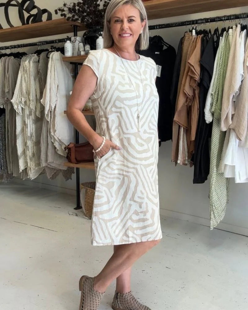 MARIBEL | VESTIDO DE VERANO RELAJADO CON CUELLO REDONDO