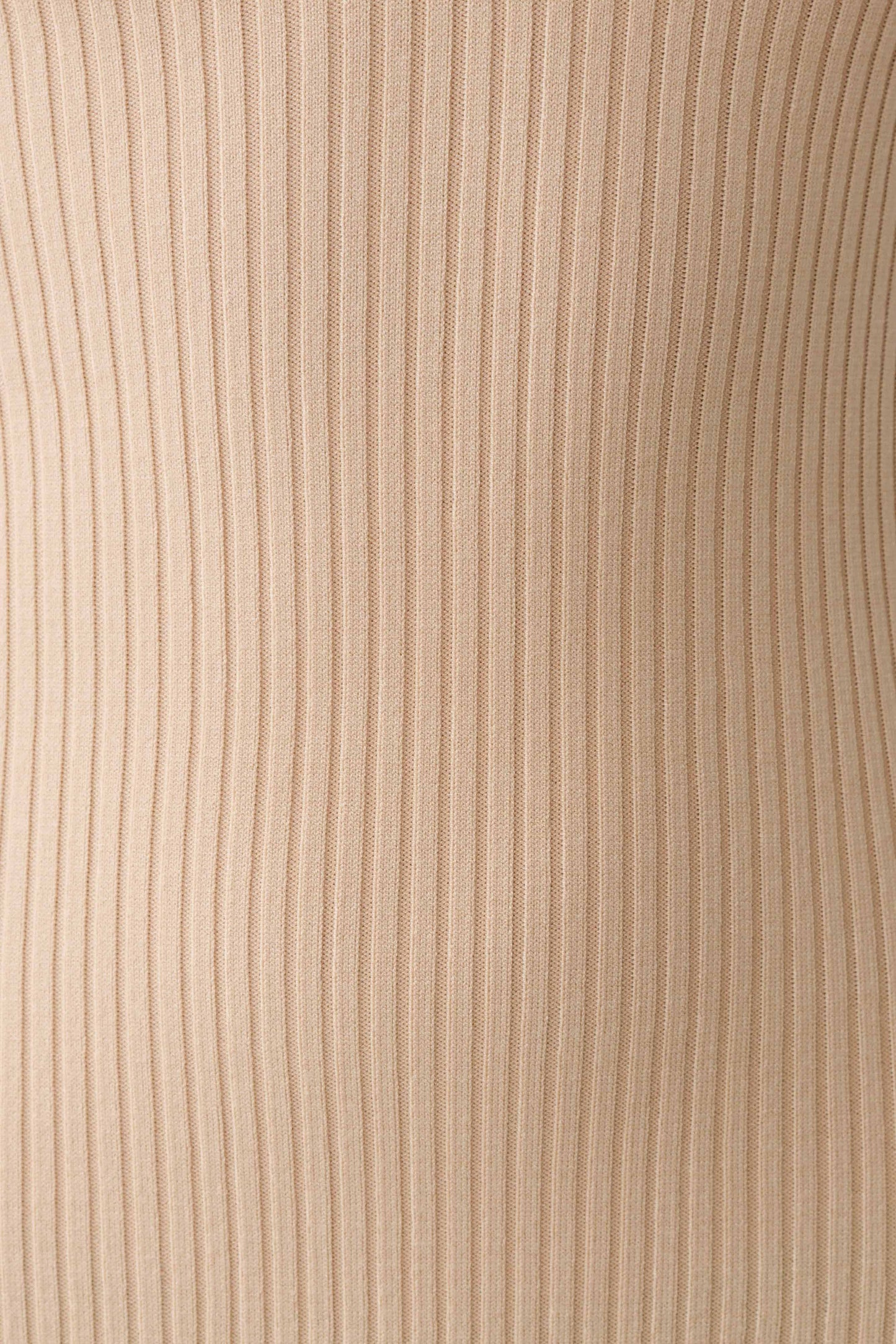 Vestido Midi de Punto Cuello y Manga Corta Nichelle - Natural