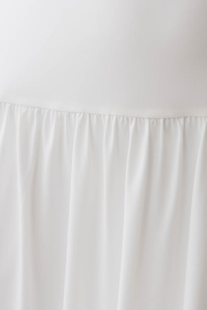 Vestido Midi Cuello Alto Cowl Ailla - Blanco