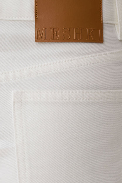Shorts de Denim Dobladillo Enrollado Krissy - Blanco
