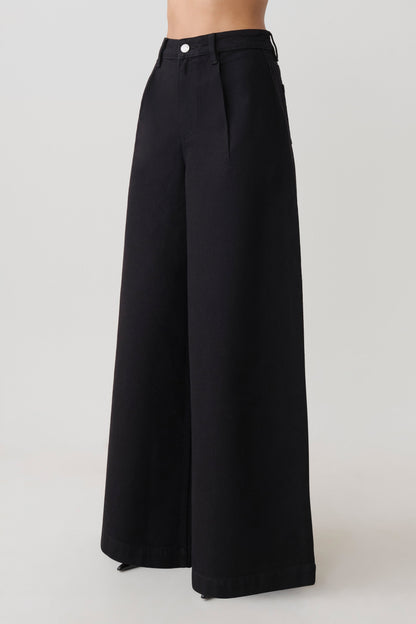 Jean Oversized con Pliegue Frontal Bobby - Negro