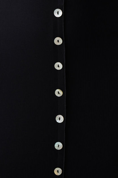 Vestido Maxi Manga Larga con Botones Tanya - Negro
