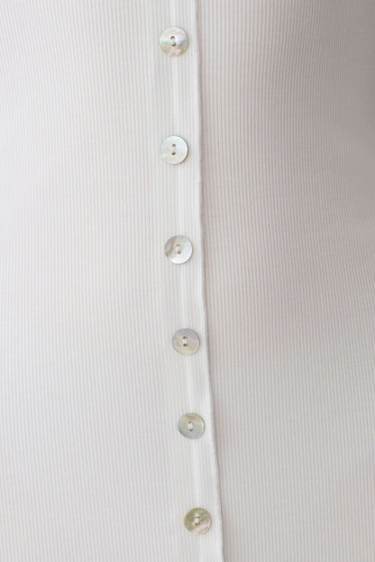 Vestido Maxi Manga Larga con Botones Tanya - Blanco