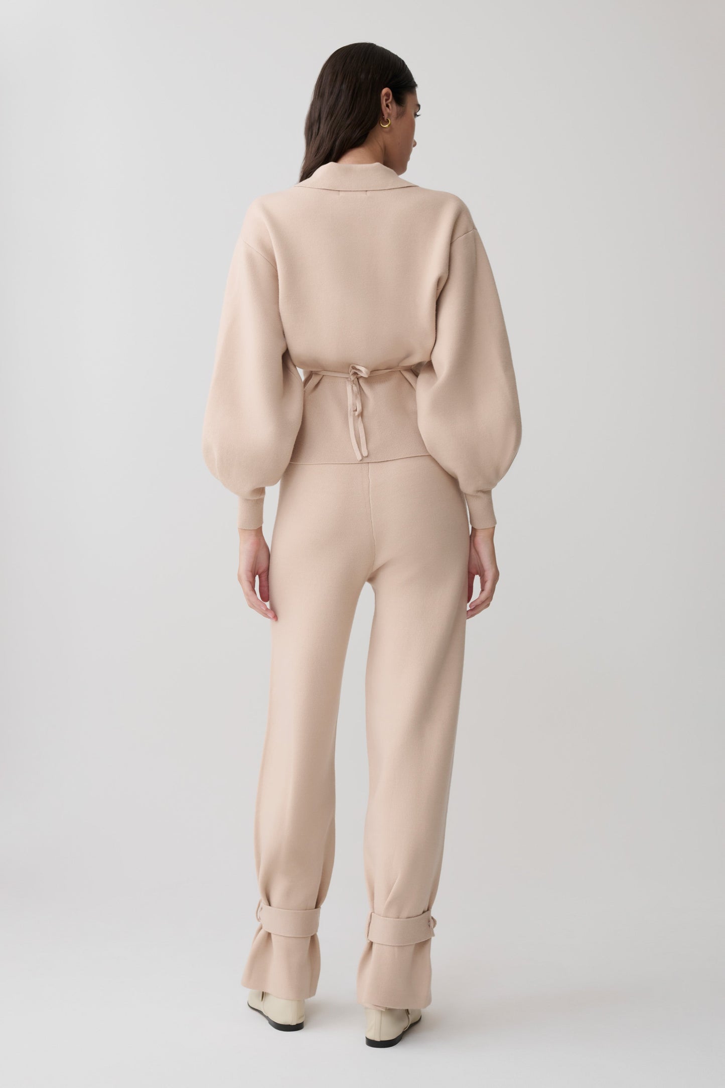 Cardigan de Punto Manga Blouson Blaine - Avena Moteada
