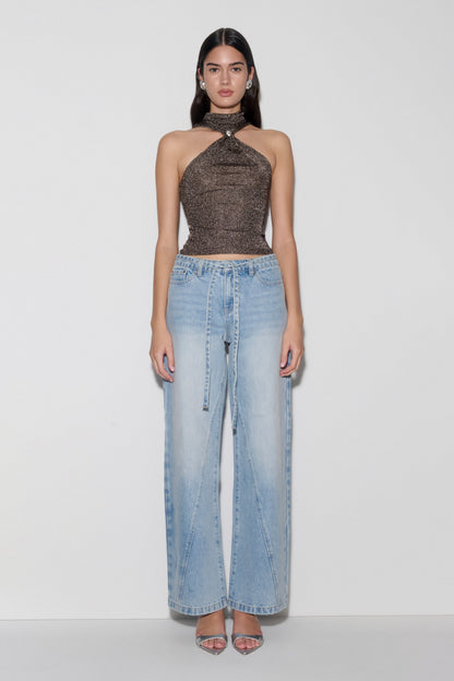 Top Lurex con Herrajes Nikki - Gris Acero