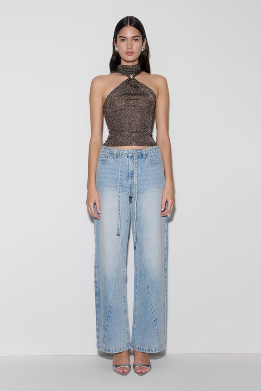 Top Lurex con Herrajes Nikki - Gris Acero