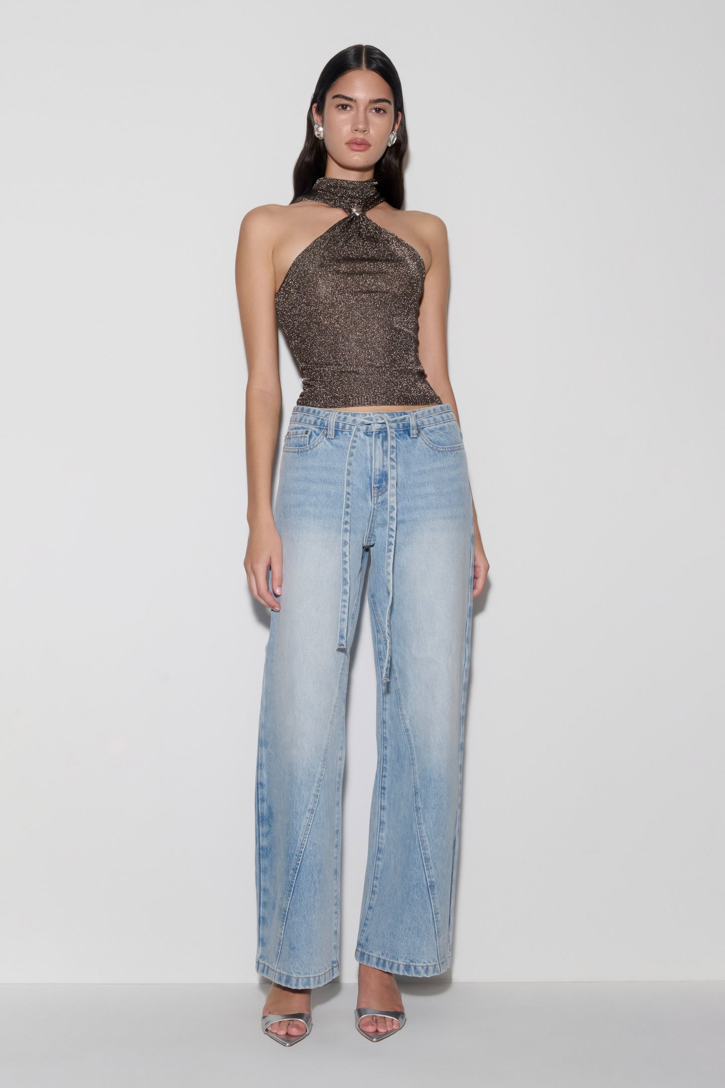 Top Lurex con Herrajes Nikki - Gris Acero