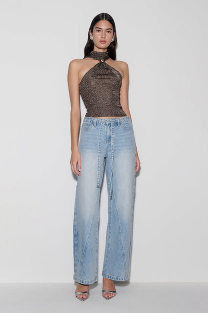 Top Lurex con Herrajes Nikki - Gris Acero