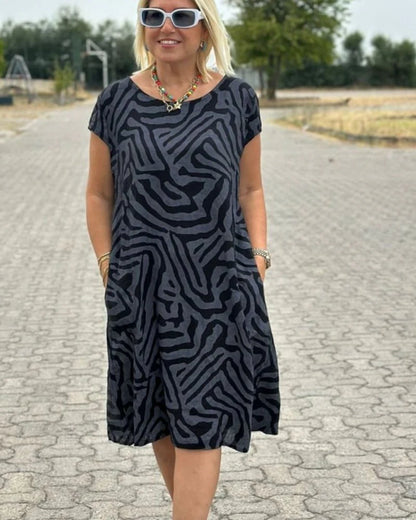 MARIBEL | VESTIDO DE VERANO RELAJADO CON CUELLO REDONDO