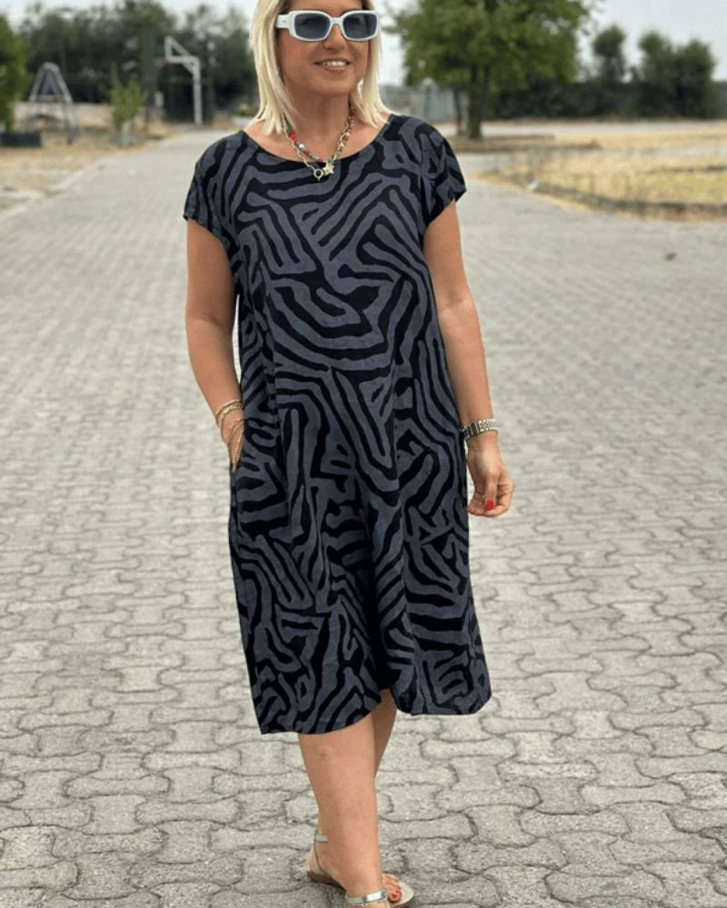 MARIBEL | VESTIDO DE VERANO RELAJADO CON CUELLO REDONDO