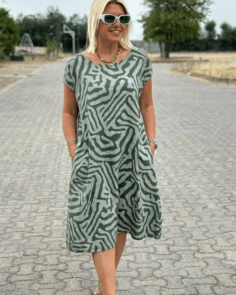 MARIBEL | VESTIDO DE VERANO RELAJADO CON CUELLO REDONDO