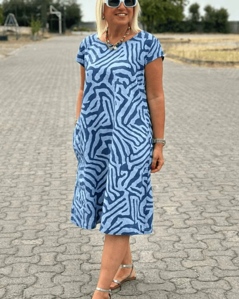 MARIBEL | VESTIDO DE VERANO RELAJADO CON CUELLO REDONDO