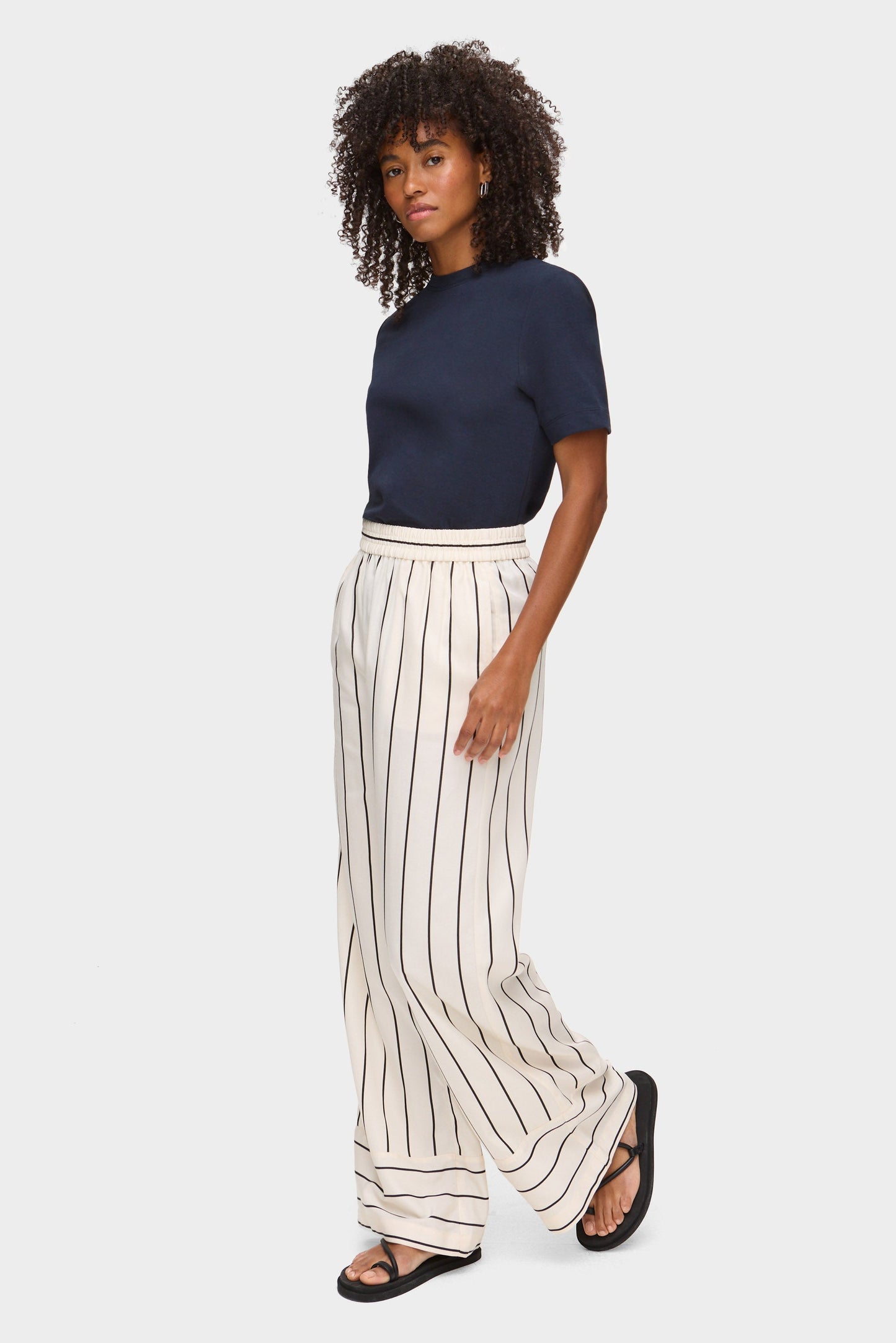 Pantalón de Pierna Ancha con Rayas Eliora