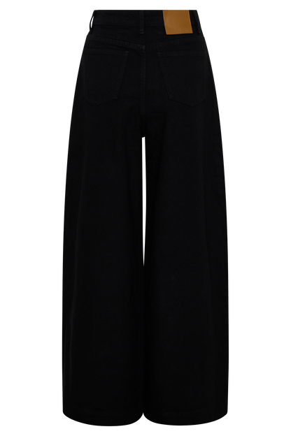 Jean Oversized con Pliegue Frontal Bobby - Negro