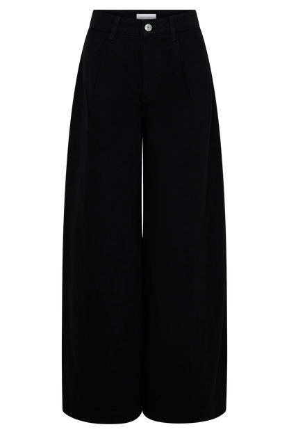 Jean Oversized con Pliegue Frontal Bobby - Negro