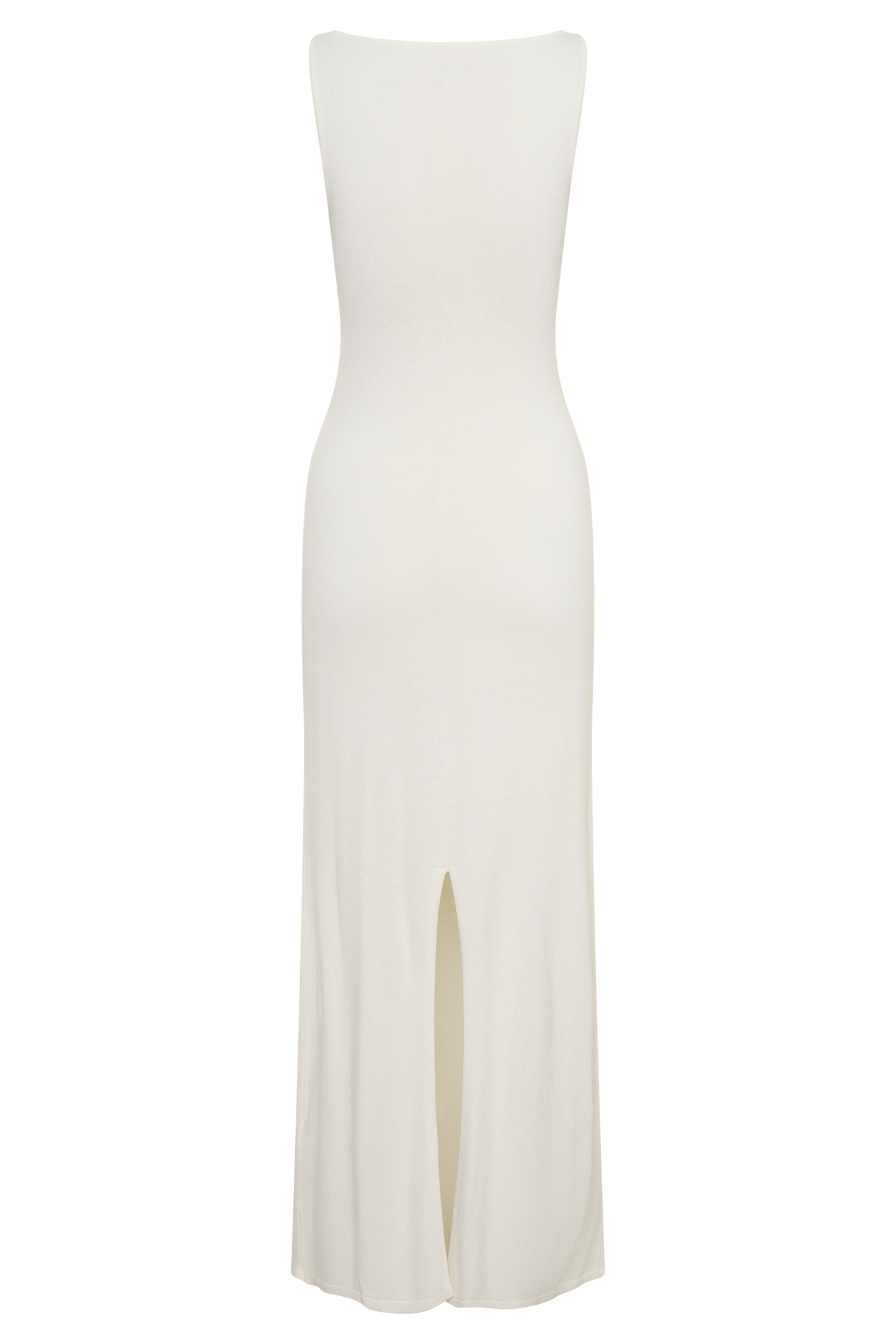 Vestido Midi Sin Mangas Cuello Barco Boston - Marfil