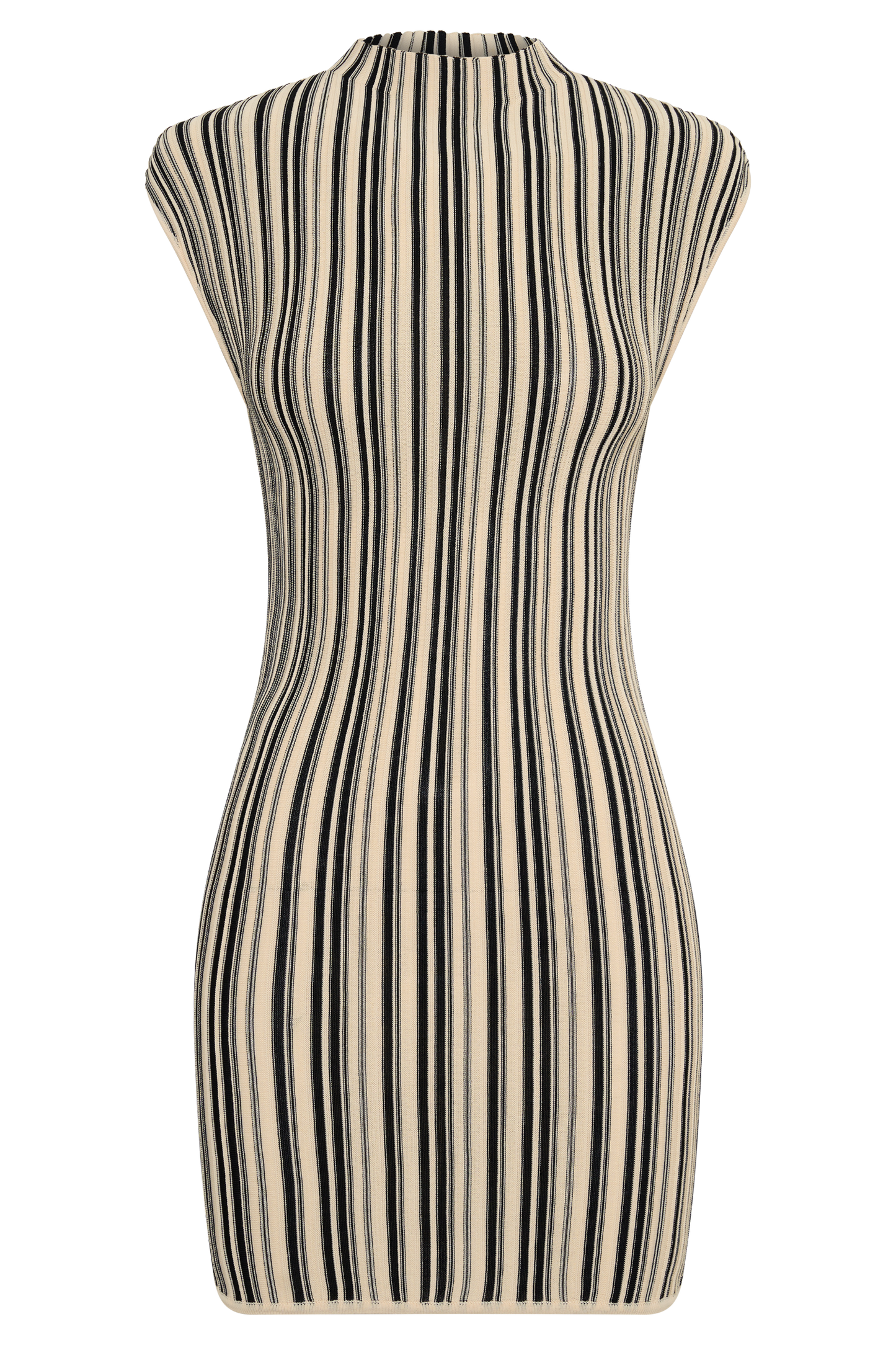 Vestido Mini Sin Mangas a Rayas Meggie - Negro/Marfil