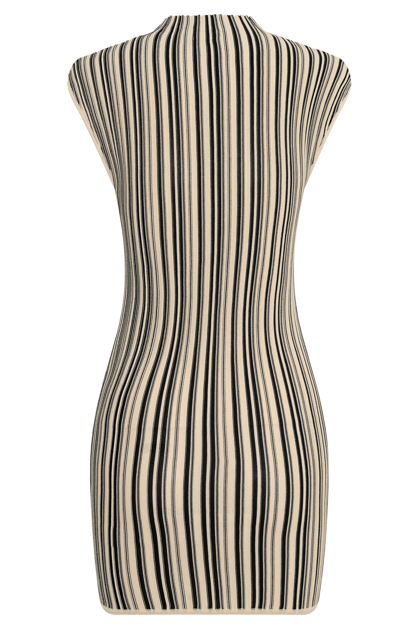 Vestido Mini Sin Mangas a Rayas Meggie - Negro/Marfil