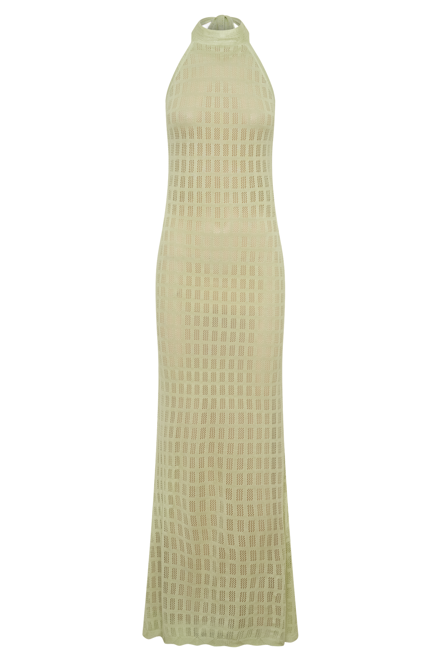 Vestido Maxi de Punto Halter Hayley - Verde Espuma