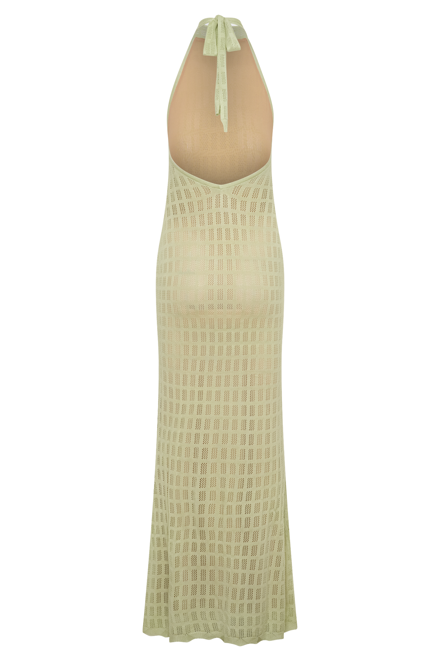 Vestido Maxi de Punto Halter Hayley - Verde Espuma