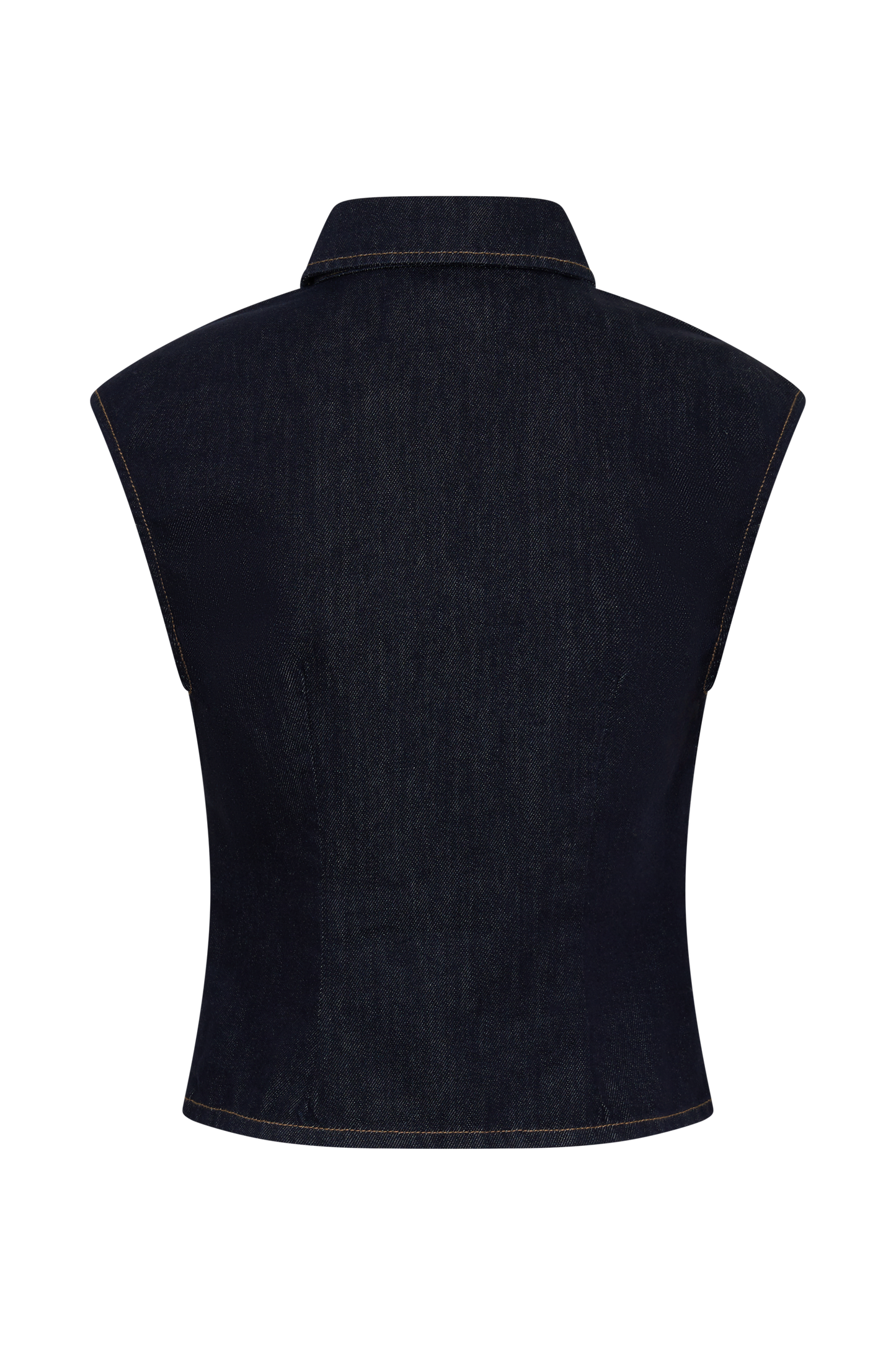 Top Largo de Denim con Cuello Jeremy - Índigo Azul Lavado