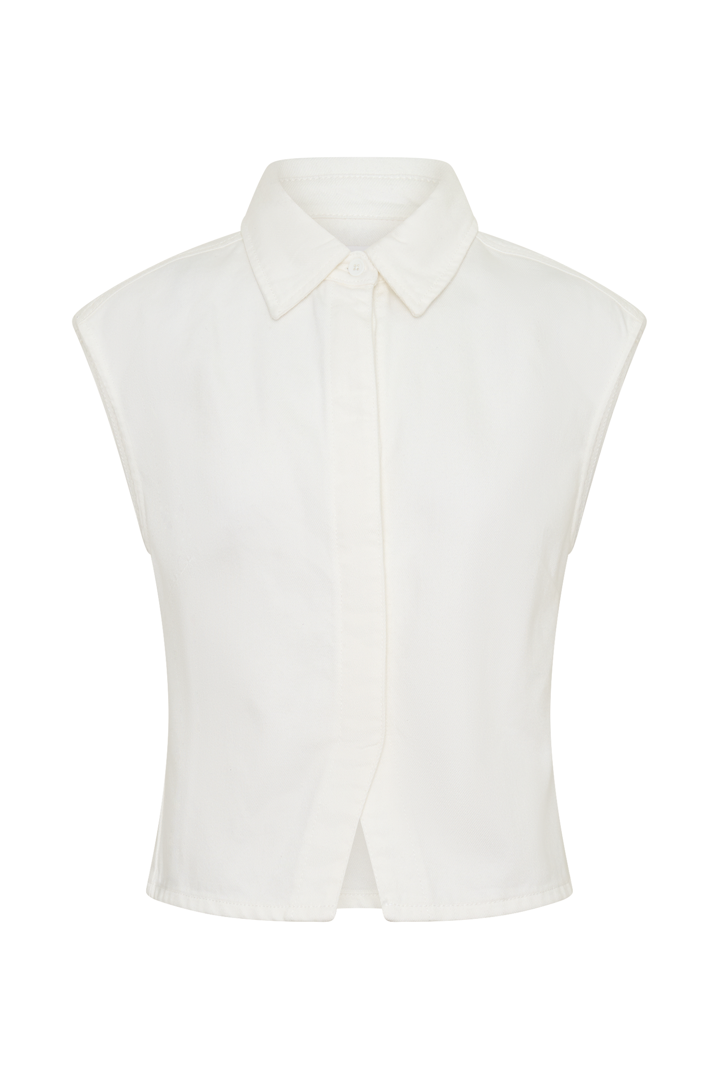 Top Largo de Denim con Cuello Jeremy - Blanco