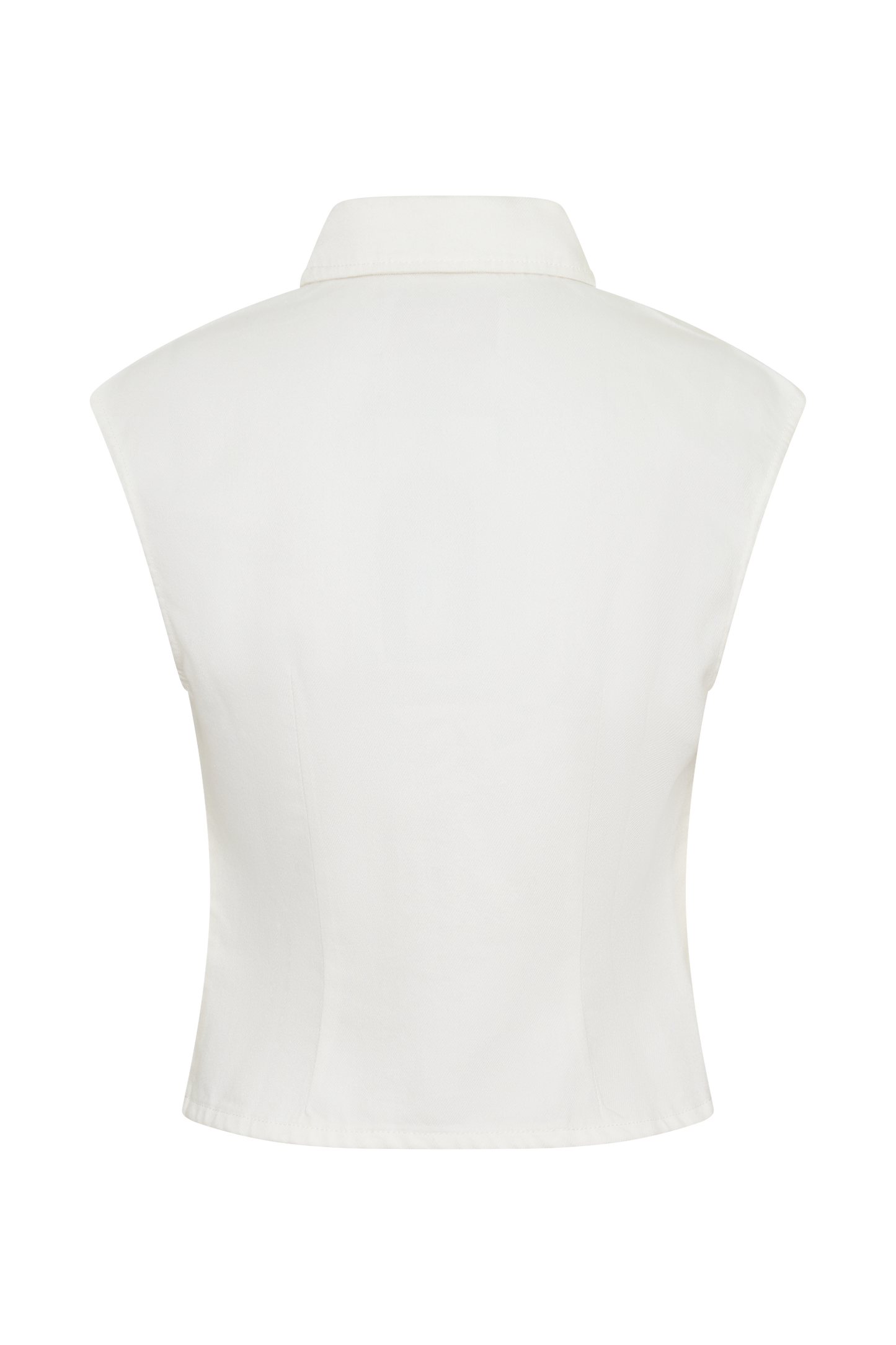 Top Largo de Denim con Cuello Jeremy - Blanco