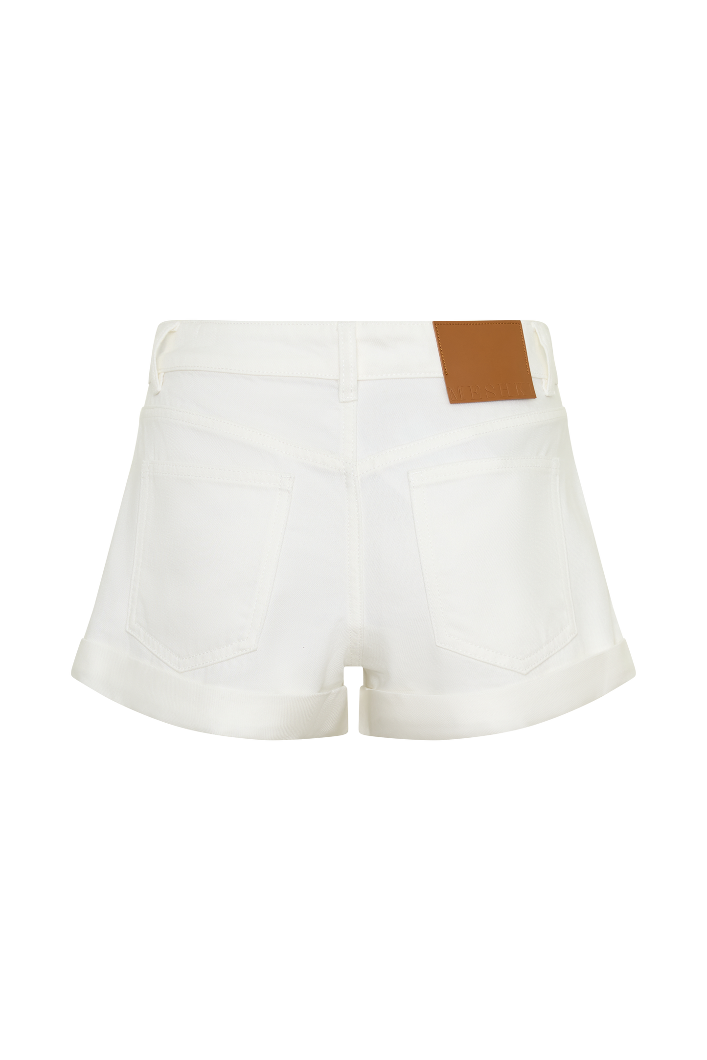 Shorts de Denim Dobladillo Enrollado Krissy - Blanco