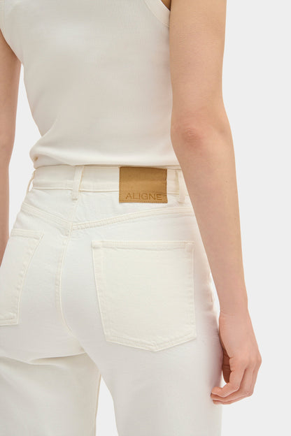 Jeans de Pierna Recta de Tiro Alto
