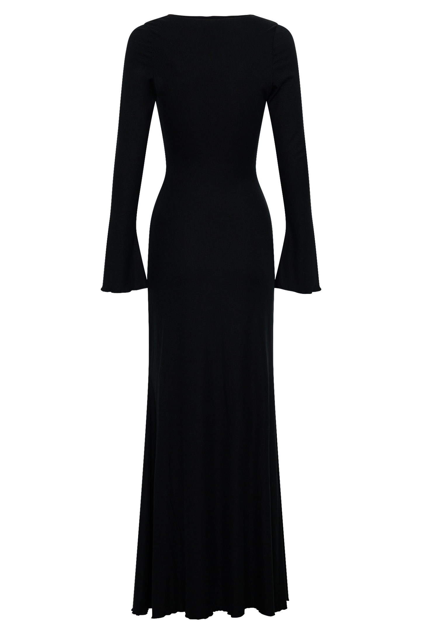 Vestido Maxi Manga Larga con Botones Tanya - Negro