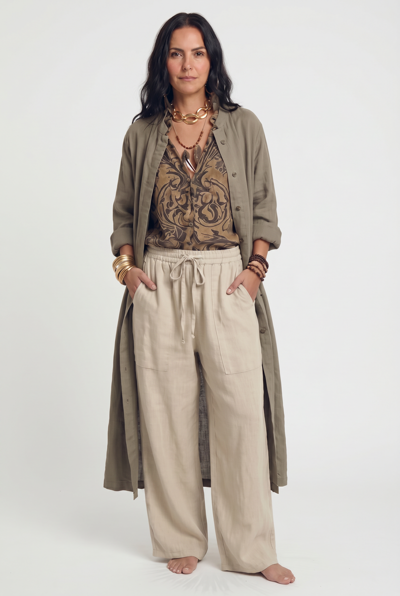 CONJUNTO DE LINO DE TRES PIEZAS PARA MUJERES